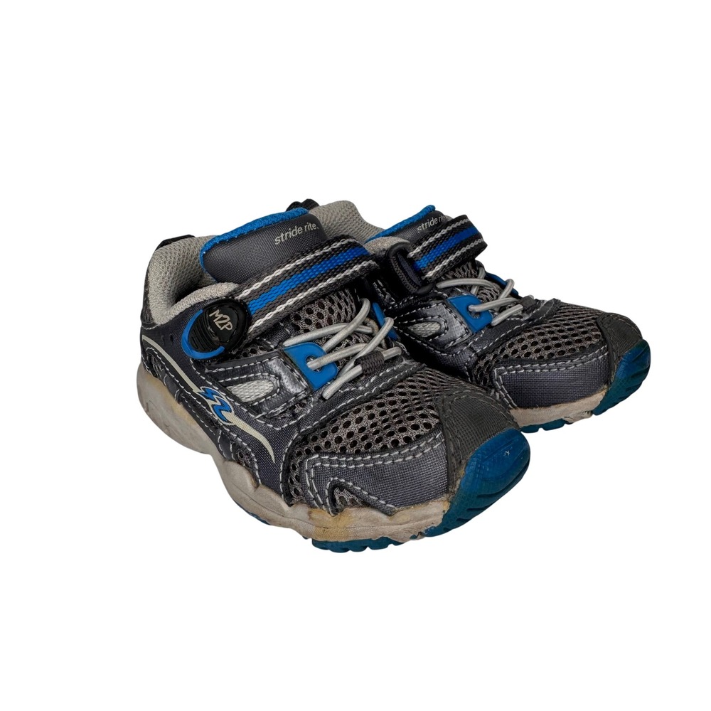 Stride Rite M2P Baby Thorpe Boys Size 6W Gray Blue Sneakers BB47486